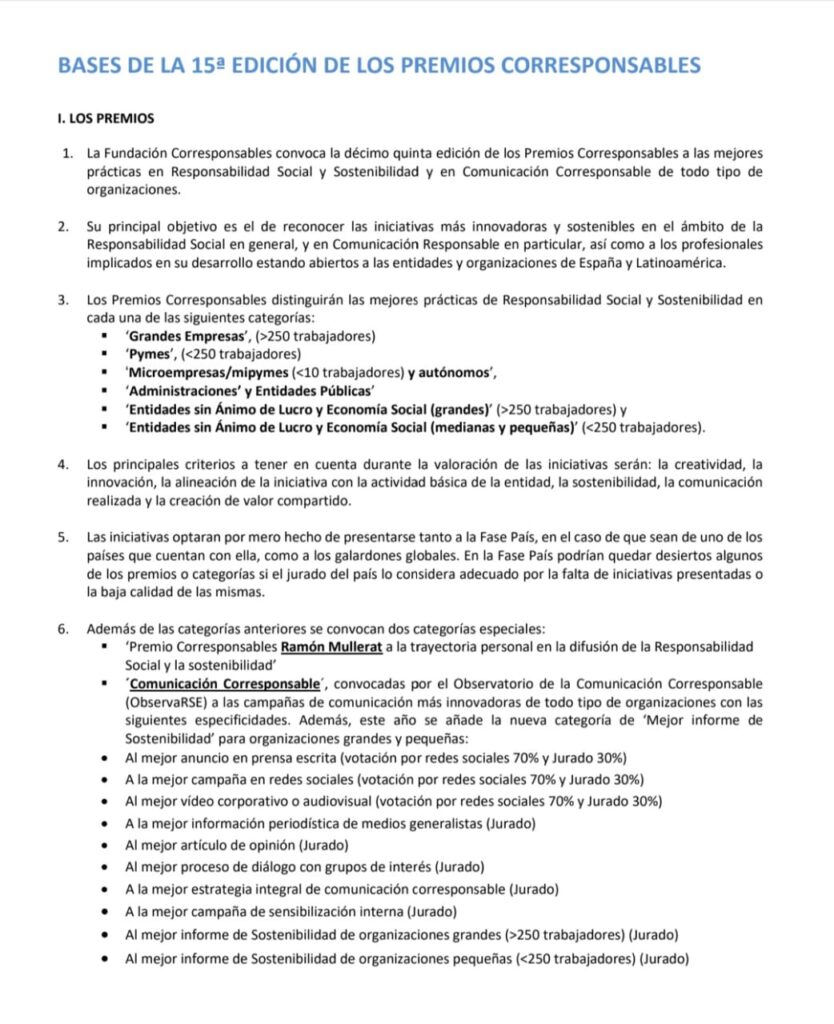 Fundación Corresponsables lanzó los XV Premios Corresponsables en España y Latinoamérica 4 IMG 20240424 WA0339
